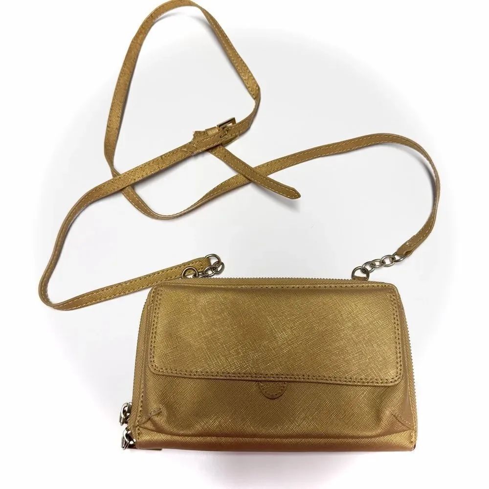Hobo Metalic Gold Brown Small Crossbody